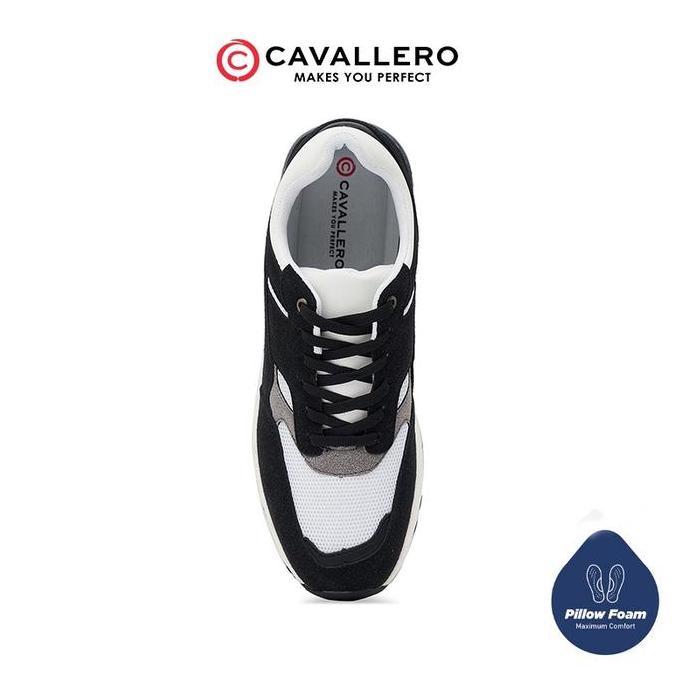 Sepatu Pria Casual Sneakers Cavallero Tammaro Black Shoes Snekers Kerja