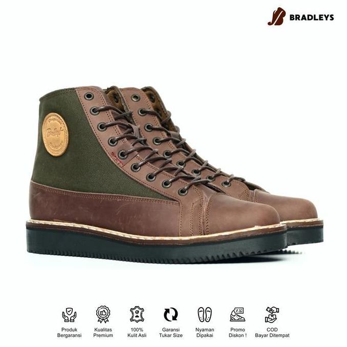 Bradleys - Morrison Brown - Sepatu Kulit Sneakers Boots Pria