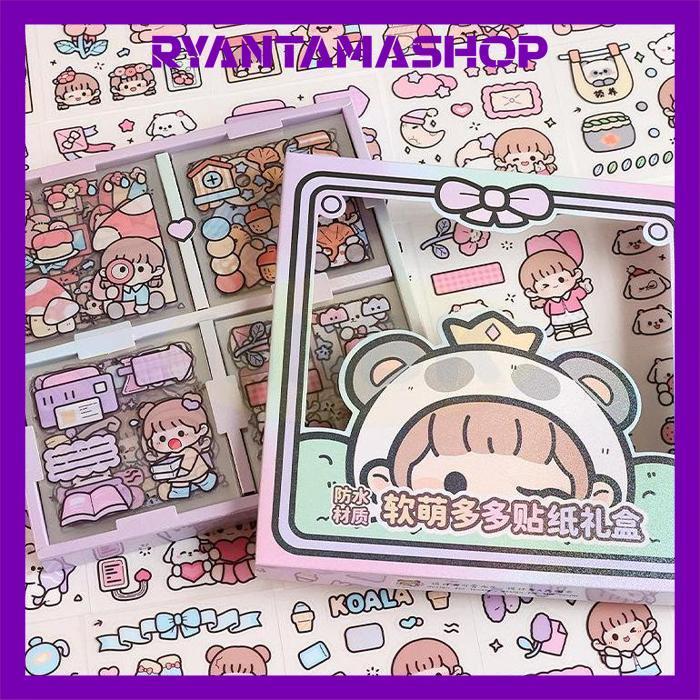 Aw89 Mkbk Sticker Stiker Lucu 72 Lembar Stiker Box Aesthetic Edisi Dodo Girl 1 Box Stiker Aesthetic 
