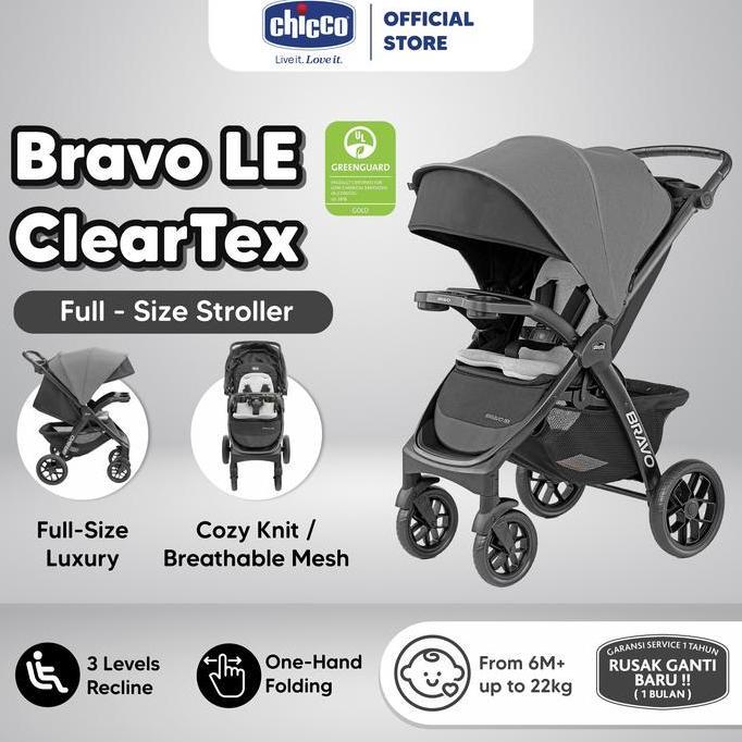 TERBARU Chicco Stroller Bravo LE ClearTex / Kereta Dorong Bayi / Kereta Bayi / Stroller Baby / Strol