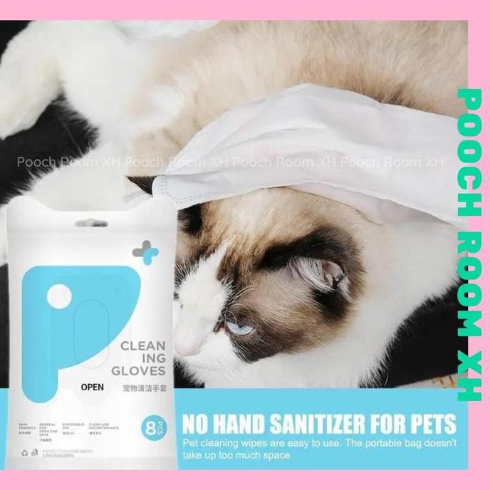 Pet Cleaning Gloves for Body Wipes/ Pet Gloves / Glove Grooming Hewan