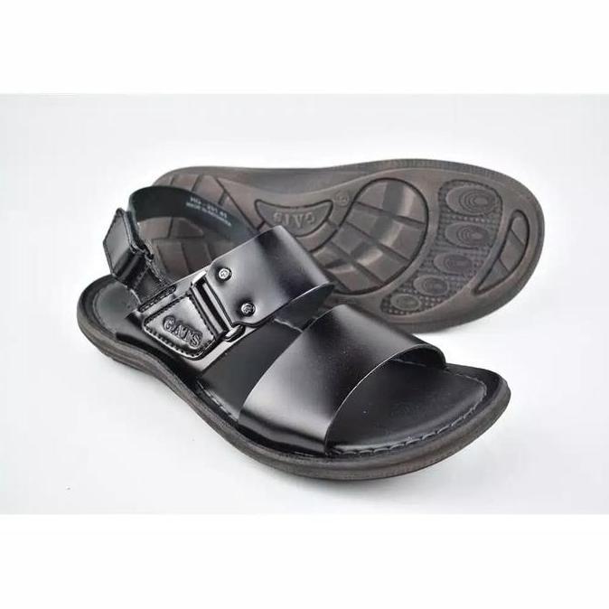sepatu sandal gats black.kulit lembut