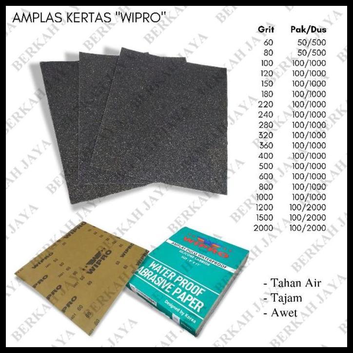 BEST DEAL AMPLAS KERTAS LEMBARAN WIPRO UKURAN GRIT DARI 60 SAMPAI GRIT 2000 