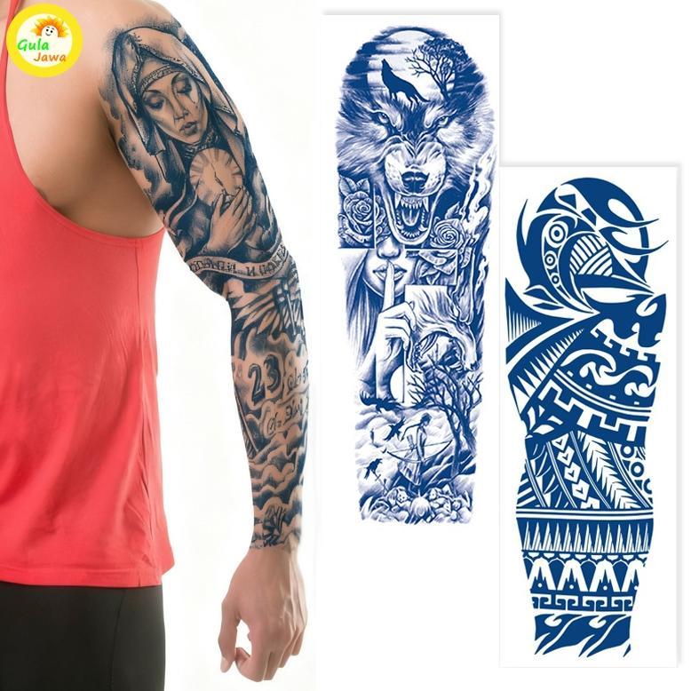 Temporary Tattoo Bahan Herbal Tattoo Lengan Penuh Anti Silau & Natural Premium Tattoo Temporary Tato