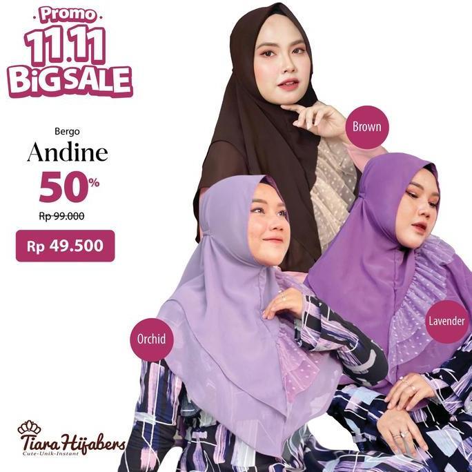 Hijab Bergo andin Kekinian Wanita Cantik Bahan Eksklusif