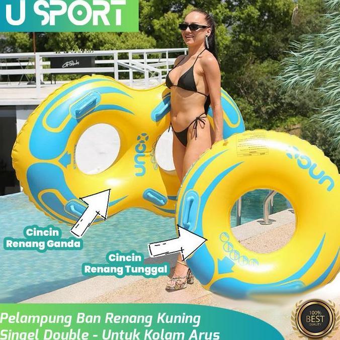 Pelampung Ban Renang Kuning Single/ Double Untuk Kolam Arus