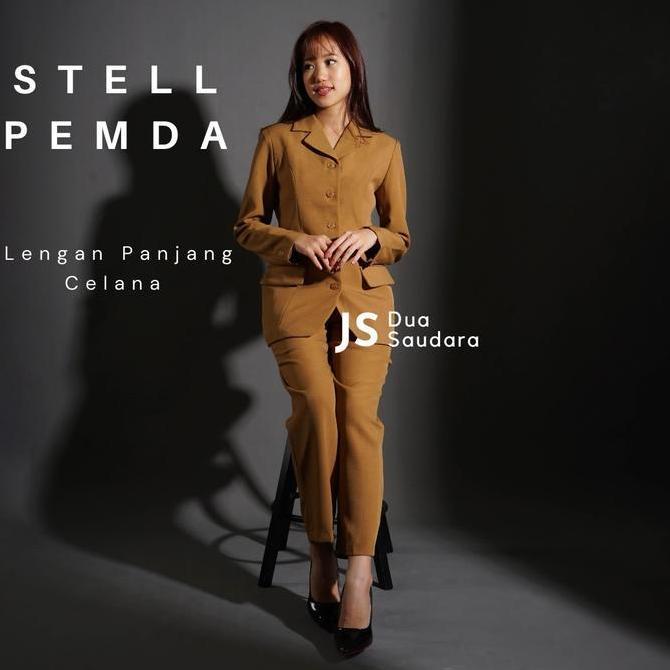 PEMDA LENGAN PANJANG CELANA PANJANG / KHAKI WANITA / SERAGAM PEMDA / BAJU DINAS / SERAGAM DINAS Sete