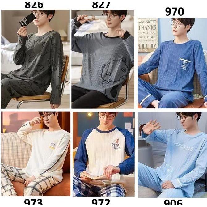 BAJU TIDUR PRIA PIYAMA PRIA LENGAN PANJANG