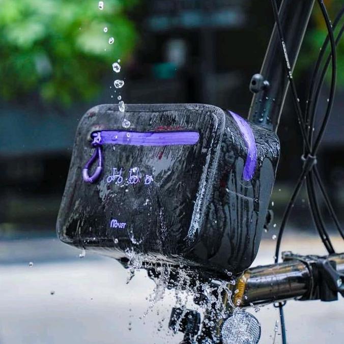Mover Tas Depan Brompton Anti Air 25X8X16,5Cm Warna Violet Pink Kuning Untuk Sepeda Lipatan 3 Kualit