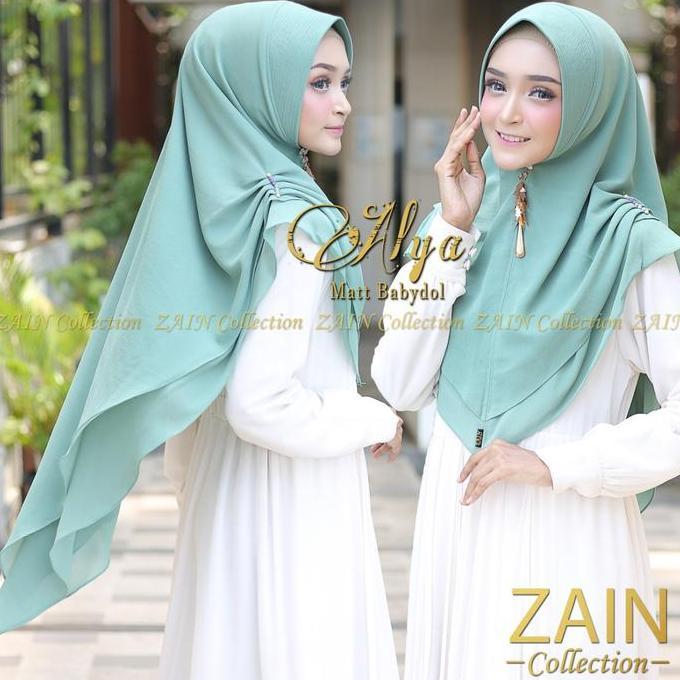 Alya / Hijab 2 layer ceruty / Kimar ceruty 2 layer Pet anti tembem Ori ZAIN COLLECTION