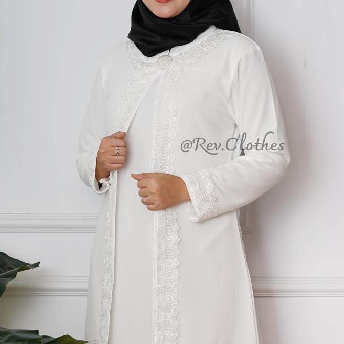 Baju Gamis wanita putih exlusive gamis umroh wanita Muslim Panjang