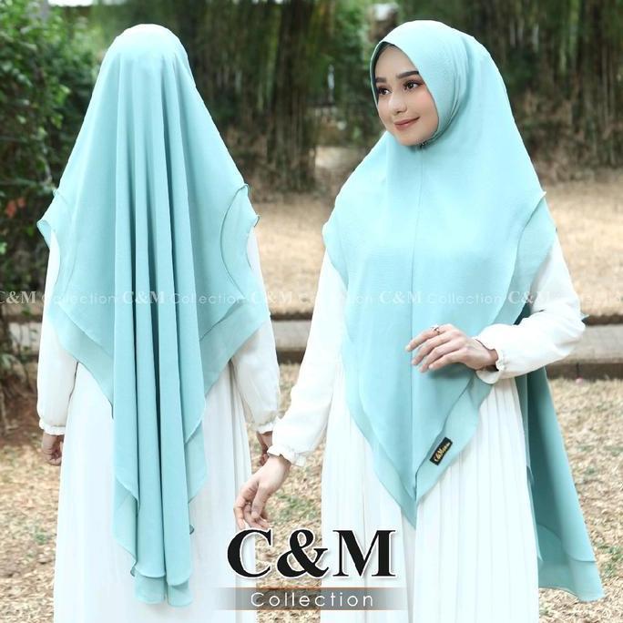 Khimar nabila/khimar ceruty babydoll/jilbab ceruty 2 layer/hijab pet antem 2layer/khimar ceruty jumb