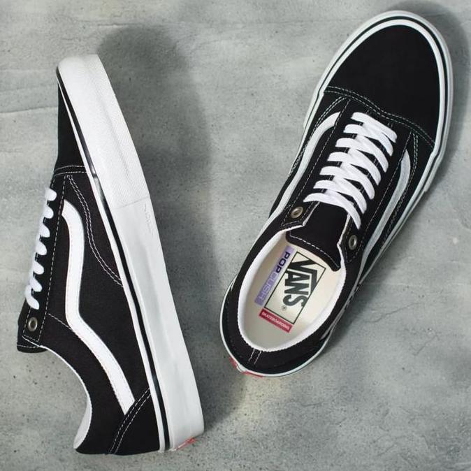 Vans Old Skool Classic Pro Skate Black White ORINAL RESMI