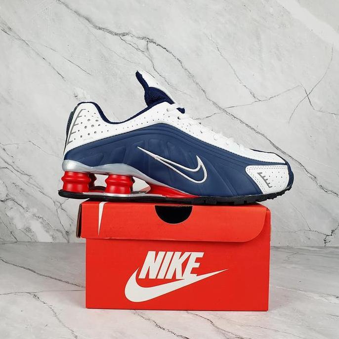 SEPATU PRIA NIKE SHOX WHITE NAVY