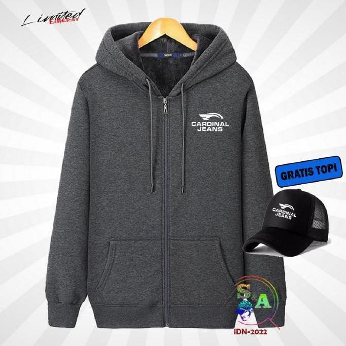 GRATIS TOPI / JAKET RESLETING CARDINAL JEANS PUTIH JAKET distro pria / jaket hoodie zipper pria dan 