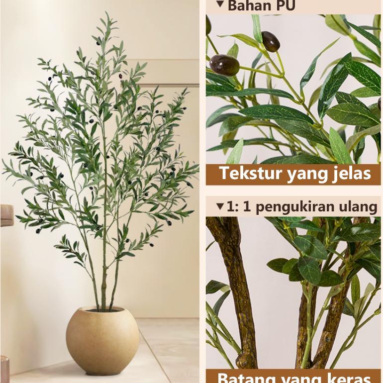 TANAMAN HIAS Pohon Zaitun Artificial 1.2/1.5M bunga artificial POHON PALSU OLIVE POHON ARTIFICIAL PO