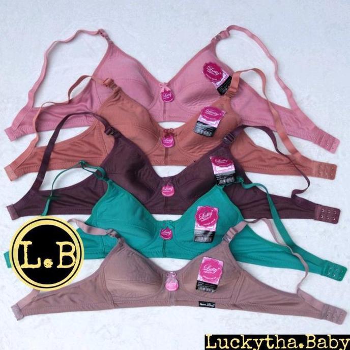 bh lutty sport bra kancing 2 tanpa busa tanpa kawat / bh sport lutty kait 2