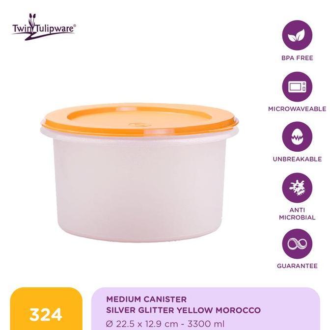 Twin Tulipware Medium Canister Toples Makanan