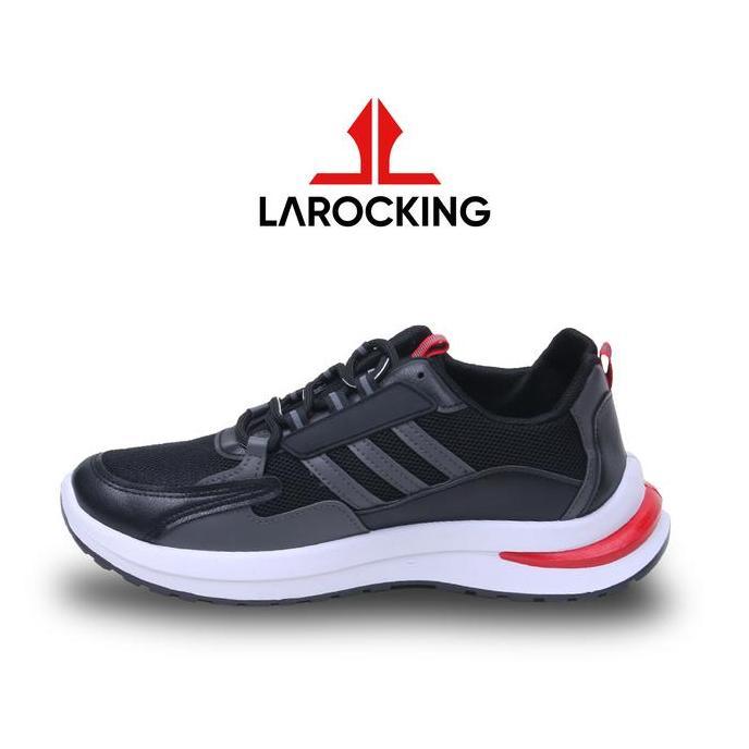 Larocking - Nova Hitam Abu | Sepatu Sneakers Casual Gym