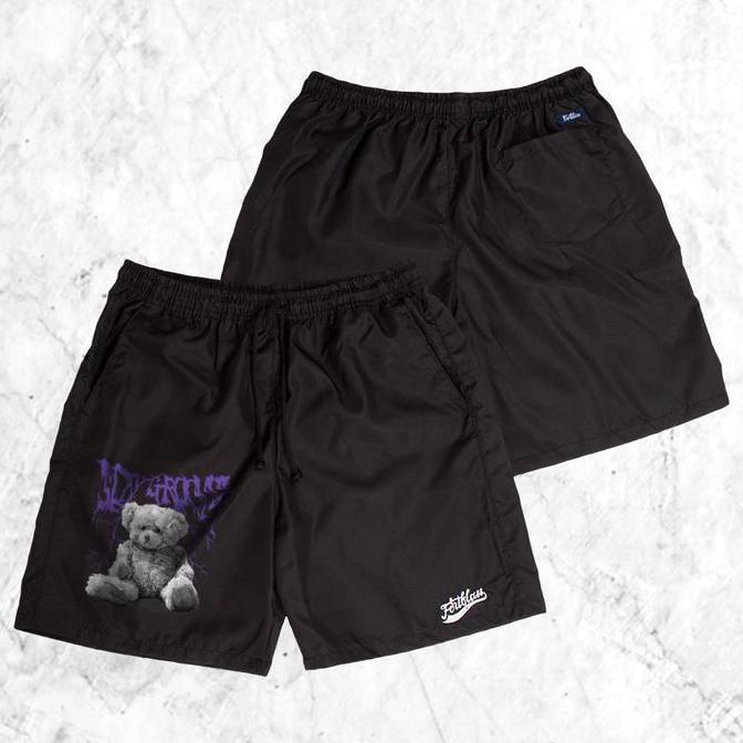 FortKlass Store Bear Groovy Celana Pendek Pria Celana Parasut Celana Running Cowok Celana Boxer