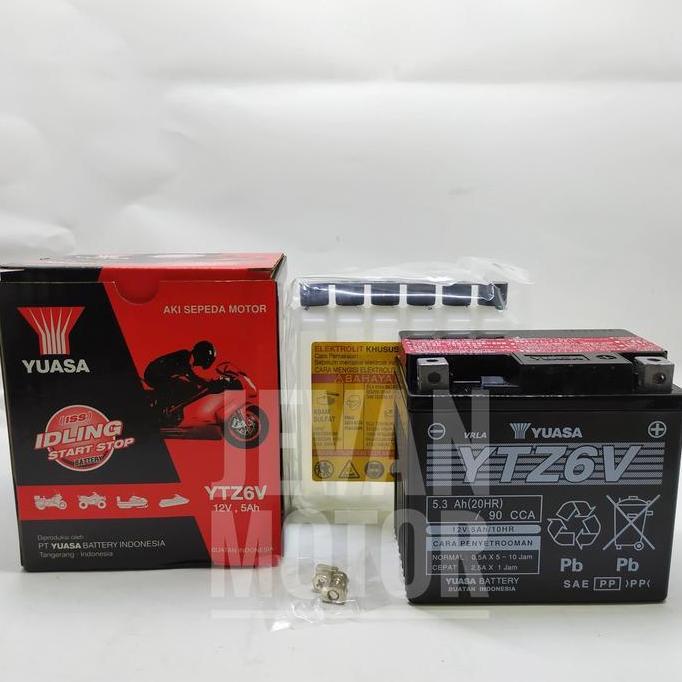 Yuasa Battery YTZ-6V / Accu Yuasa YTZ-6V / Aki Kering Motor Vario 125