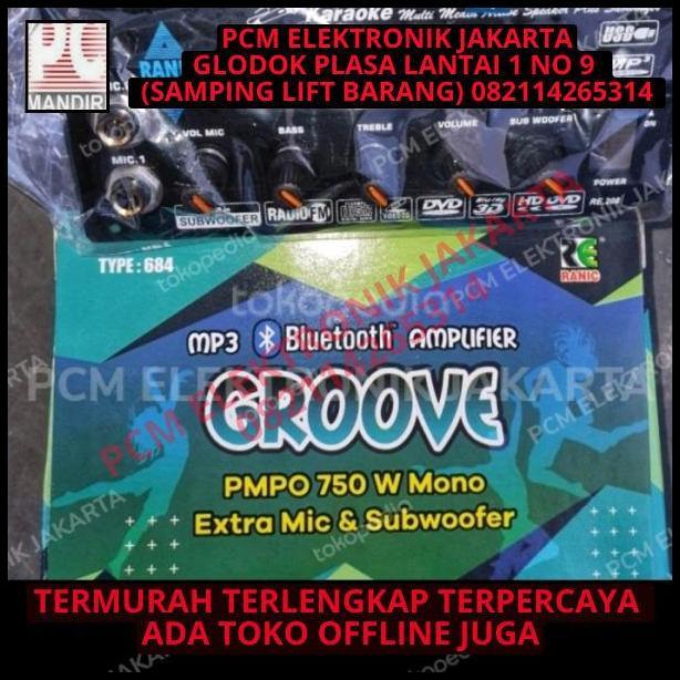 GRATIS ONGKIR KIT GROOVE MP3 BLUETOOTH POWER AMPLI AMPLIFIER KARAOKE MONO RANIC 684 