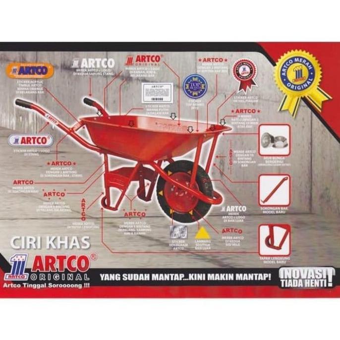 Gerobak Sorong Artco Merah Arco Asli  Gerobak Pasir Angkong Grobak
