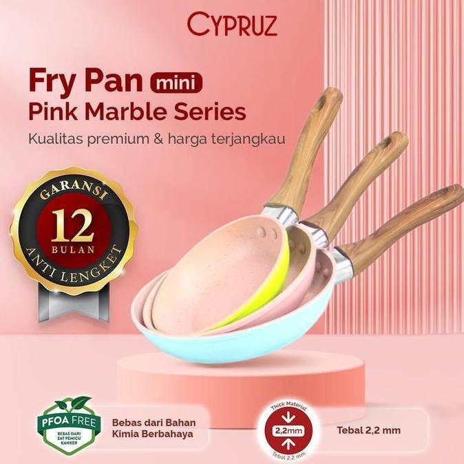 Cookwe- Wajan Anti Lengket Fry Pan Wok Pan Cypruz Kuali Mpasi Keramik Pan Set