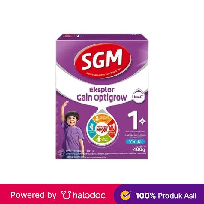 Cod,Bisa- Sgm Eksplor Gain Optigrow 1 Vanilla Susu Bubuk 400 G