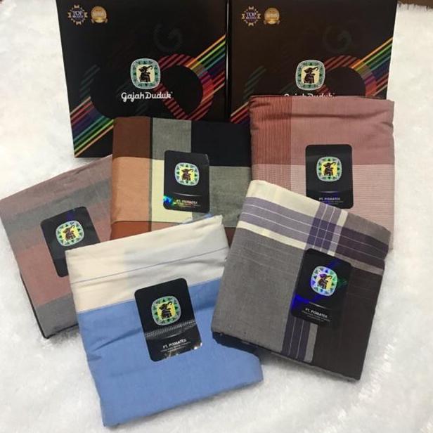 Sarung GAJAH DUDUK Multicolour Multi Color Kain Tenun Motif Warna Dewasa Pria Laki Cap Solat Sholat 