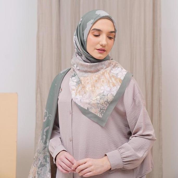 Newrilis- Nabnib - Alemi Series Sage Green Hijab Square Voal Ultrafine
