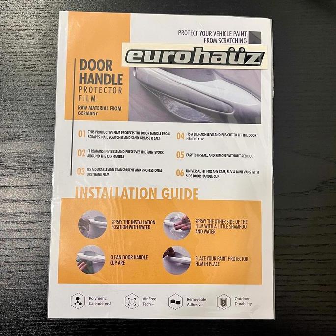 PPF Door Handle Mobil Eurohauz - Pelindung Gagang Pintu Anti Gores Transparan  (Universal bisa untuk