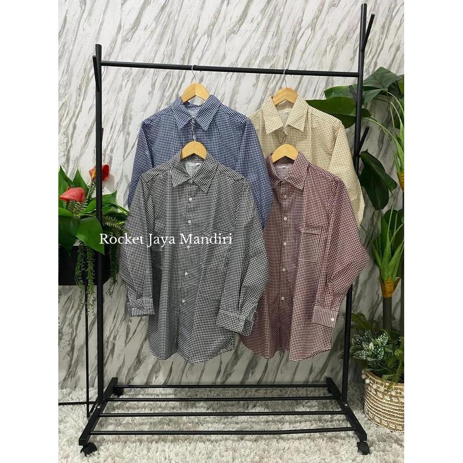Busananew- Rjm -  Kemeja Una Top Katun Kotak Wanita Ld 120