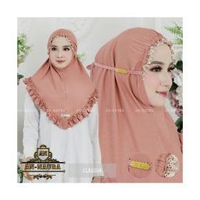 Newrilis- Jilbab Kerut Renda Claudia Terbaru - Bergo Kerut Renda Jersey - Kerudung Jersey Renda- Hij