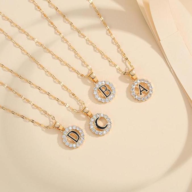 Yxcx- Y290 Kalung Inisial Huruf A To Z Titanium Fashion Korea Untuk Wanita Kalung Liontin Kalung Pan