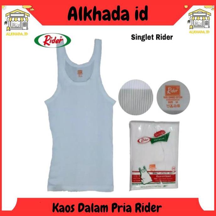 Cod,Bisabanget- Grosir 3 Pcs - Singlet Kaos Kutang Pria Dewasa Rider 125 B Katun Adem | Kaos Dalam P