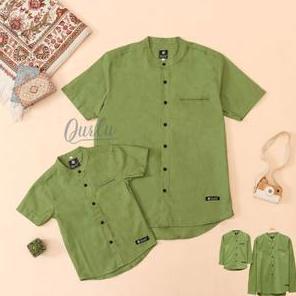 Qurlu - Kemeja Koko Dewasa/Anak warna HIJAU ALPUKAT (Bisa couple ayah anak) (TERBAIK) (TERBARU) (TER