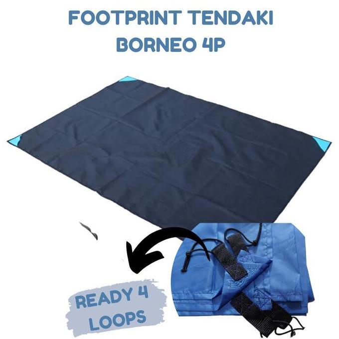 Thebest- Footprint Alas Tikar Tenda Tendaki Borneo 4P Lipat Camping Waterproof
