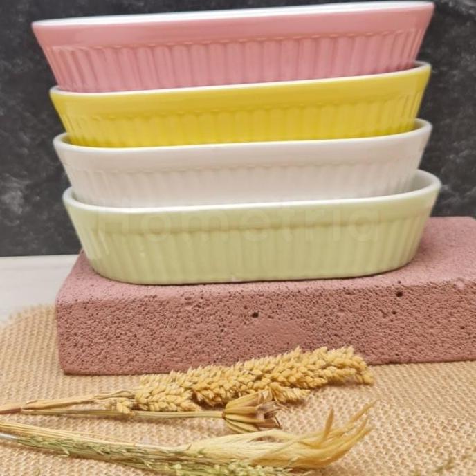 Thebest- RAMEKIN BOWL OVAL TAHAN PANAS CERAMIC OVAL E RAMEKIN OVEN POLOS