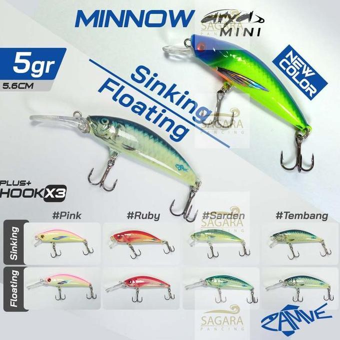 New- Umpan Pancing Minnow Zamve Arya Mini Lure Minnow Gid