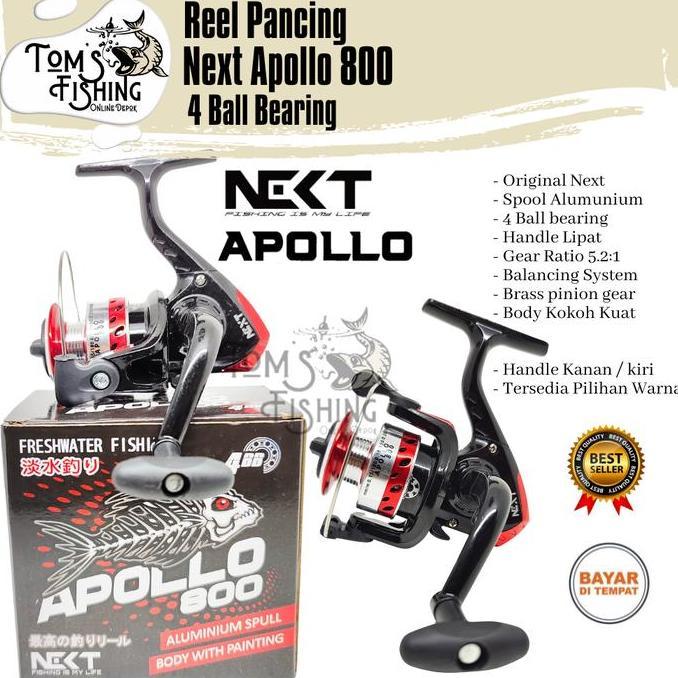 New- Reel Pancing Next Apollo 800 (4 Bearing) Spool Alumunium Murah - Toms Fishing
