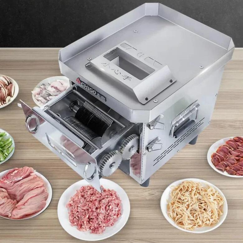 Commercial/Home Electric Meat Slicer Automatic Slicer Multifunctional Stainless Shred Slicer Cutter 