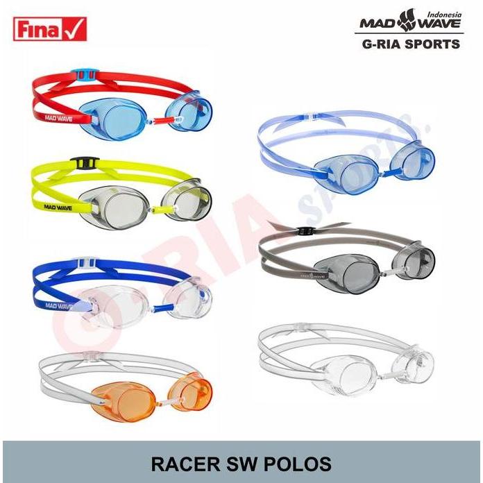 Xkxp- Kacamata Renang Original Madwave Racer Sw -  Polos ( Tanpa Bantalan Karet )