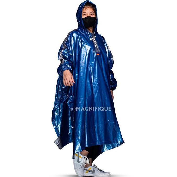 Jas Hujan Ponco Lengan Jumbo Mantel Kelelawar Karet PVC Elastis