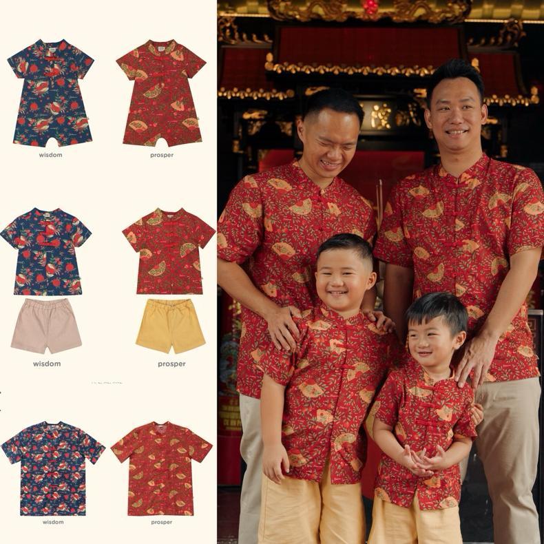 Bohopanna - Qipao Set Baju Imlek Bayi Anak Laki-laki dan Ayah Imlek 2025