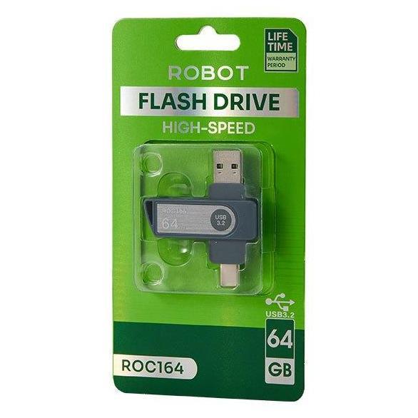 Flashdisk ROBOT ROC164 ROC132 ROC116 ROC108 Dual OTG 2 in 1 Type-C USB 3.2 Flash Drive Flesdis U-Dis