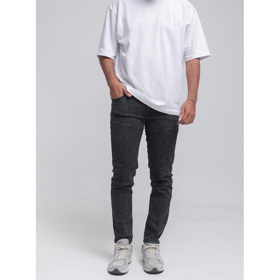 Mubeng Biker Jeans Black Wash murah
