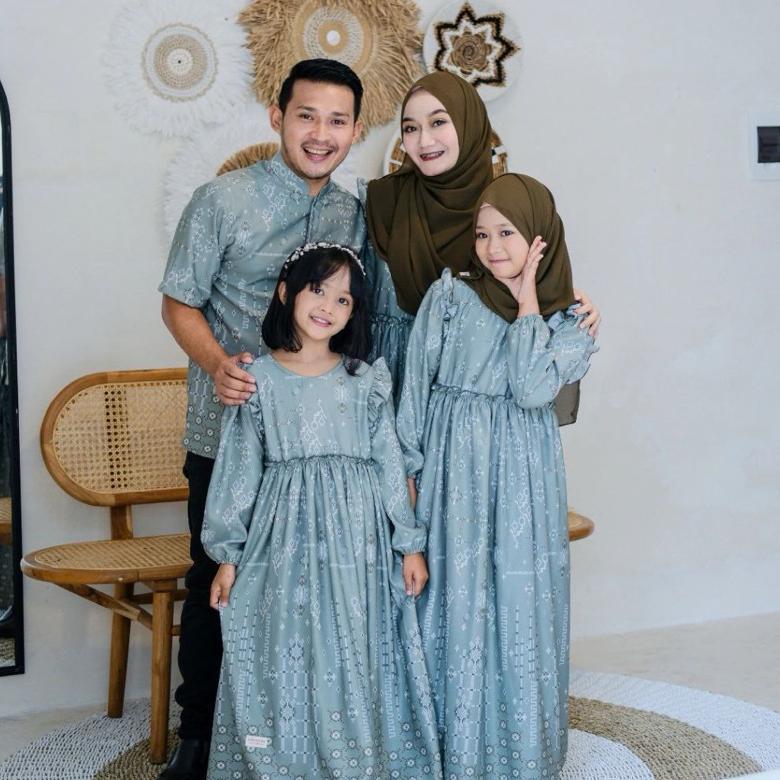 ALFHADA BATIK - Couple Keluarga Silky Maxmara Baju Muslim Pasangan Ayah Ibu Dan Anak Set Pakaian Cou