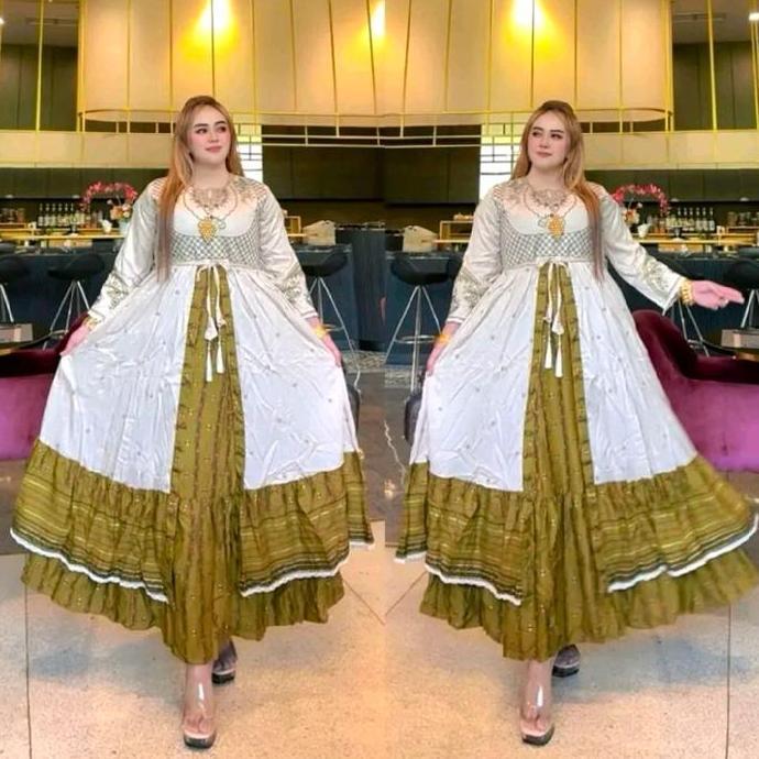 Grosir Gamis Hindi Cakasia Rayon Premiyum Ld 110 Pb 138 Belahan Depan Dress Wanita Muslim Nyaman Pan