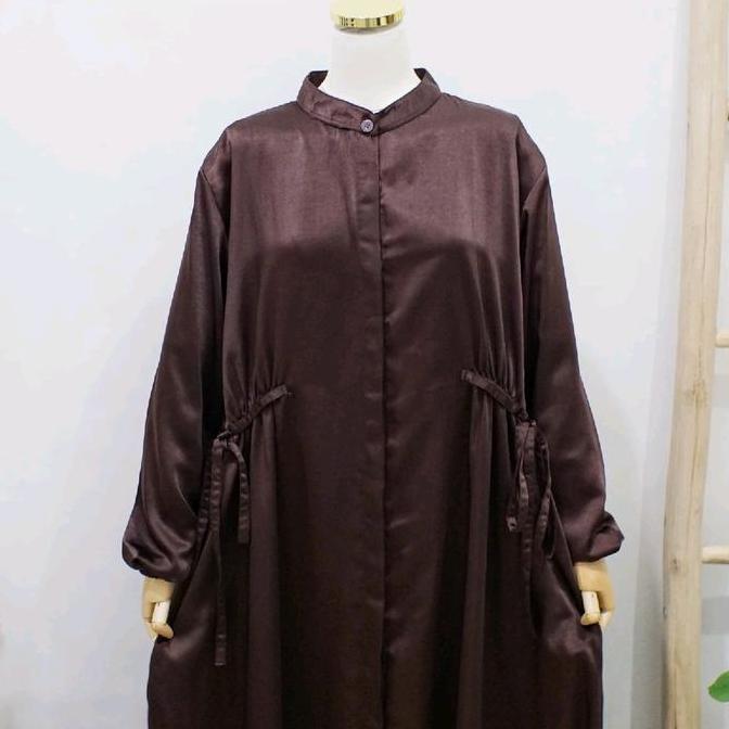 Grosir Jumbo Gamis Vivian Polos Maxmara Marbela Mahogany Ld 120 130 140 Cm